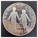 1 oz Fine Silver Round - Peace and Love 2009