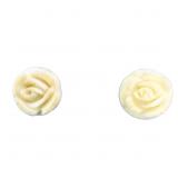 Vintage Sculpted Rose Stud Earrings