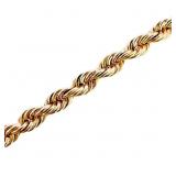 8' Rope Link Chain Bracelet 14k Yellow Gold