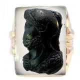 Vintage Sardonyx Centurion Cameo Ring 10k Gold