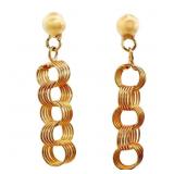 Loop Dangle Earrings 14k Yellow Gold