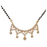1.5 CT Diamond & Onyx Mangal Sutra Necklace 18k