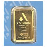 2.5 Gram Acre Gold Bar - Boxed w/ Assay