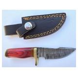 6' Damascus & Bone Boot Knife