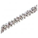 Natural Diamond X Link Bracelet 7'