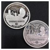 2 pc Set Silver Queen Victoria Commemorative Coins