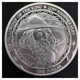 1 oz Silver 20th Anniv Lord of The Rings: Gandalf