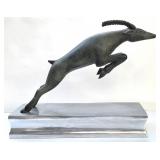 Beautiful Art Deco Bronze of a Leaping Gazelle