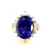 $28k GIA 18 CTW Oval Tanzanite Diamond Ring