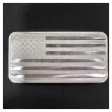 10 oz Fine Silver Bar - American Flag Design