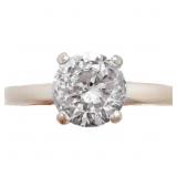 1 Carat White Sapphire Solitaire Ring 14k Gold