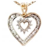 Diamond Heart Pendant Two-Tone 10k Gold