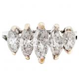 1 CTW Marquise Diamond 5-Stone Ring 14k Gold