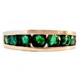 Emerald 7-Stone Ring 14k Yellow Gold