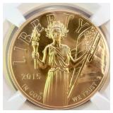 2015-W 1  OZ American Liberty Gold MS-70 NGC