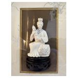Framed Chinese Carved Ivory Figure; Pre-Ban,