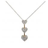 Diamond Graduated Heart Necklace 10k Gold
