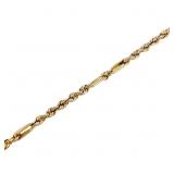21.5' Open Link & Rope Chain Necklace 14k Gold