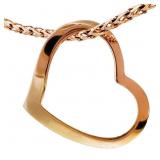 Classic Open Heart Sliding Pendant 14k Gold