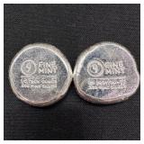 (2) 1/2 oz Fine Silver Hand Pour Rounds - 9FM