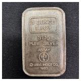 1 oz Vintage Fine Silver A-Mark Bar