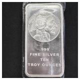 10 oz Silver Bar - Indian Head Design SEALED