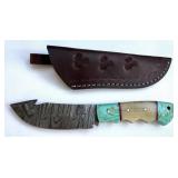 8.75' Damascus, Bone & Micarta Hunting Knife;