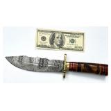 Large 12.25' Damascus Bowie Hunting Knife