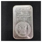 1 oz .999 Fine Silver APMEX Bar