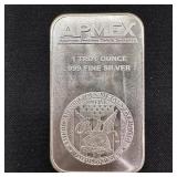 1 oz .999 Fine Silver APMEX Bar