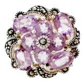 2.5 CTW Amethyst & Hematite Statement Ring