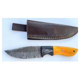 8' Damascus & Bone Hunting Knife