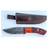 7.9' Damascus & Hardwood Hunting Knife
