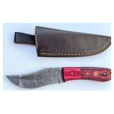 8' Damascus & Hardwood Hunting Knife