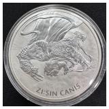 2018 South Korea 1 oz Silver ZI:SIN Canis BU