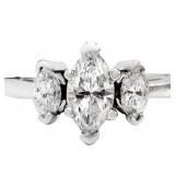 1/2 CTW Marquise Diamond Trilogy Ring 14k WG