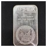 1 oz .999 Fine Silver APMEX Bar