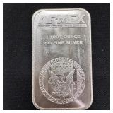1 oz .999 Fine Silver APMEX Bar