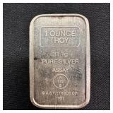 1 oz Vintage Fine Silver A-Mark Bar