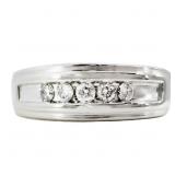 1/4 Carat Men's Diamond 5-Stone Ring 10k WG