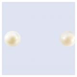 White Pearl Solitaire Earrings 14k Gold