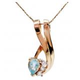 1/2 CT Topaz Diamond Necklace 14k