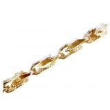 Open Leaf Link Chain Bracelet 14k Gold