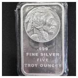 5 oz Silver Bar - Indian Head Design SEALED