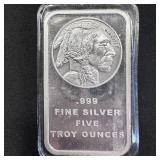 5 oz Silver Bar - Indian Head Design SEALED