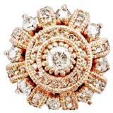 1 CTW Diamond Double Halo Ring 14k WG/RG Gold