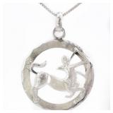 High Relief Centaur Pendant Necklace 18'