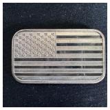 1 oz Fine Silver Bar - American Flag Design