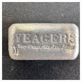 1 oz Yeager's Poured Silver Bar
