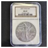 2001 American Silver Eagle NGC MS69